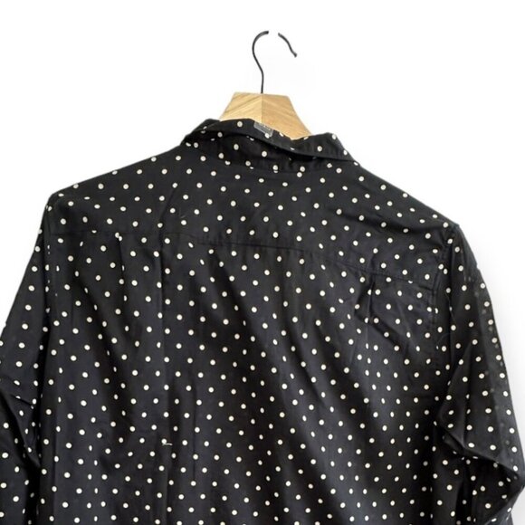 Uniqlo Long Sleeve Polka Dot Blouse, Cotton, Black-white, Size XL, NWT - Picture 7 of 12